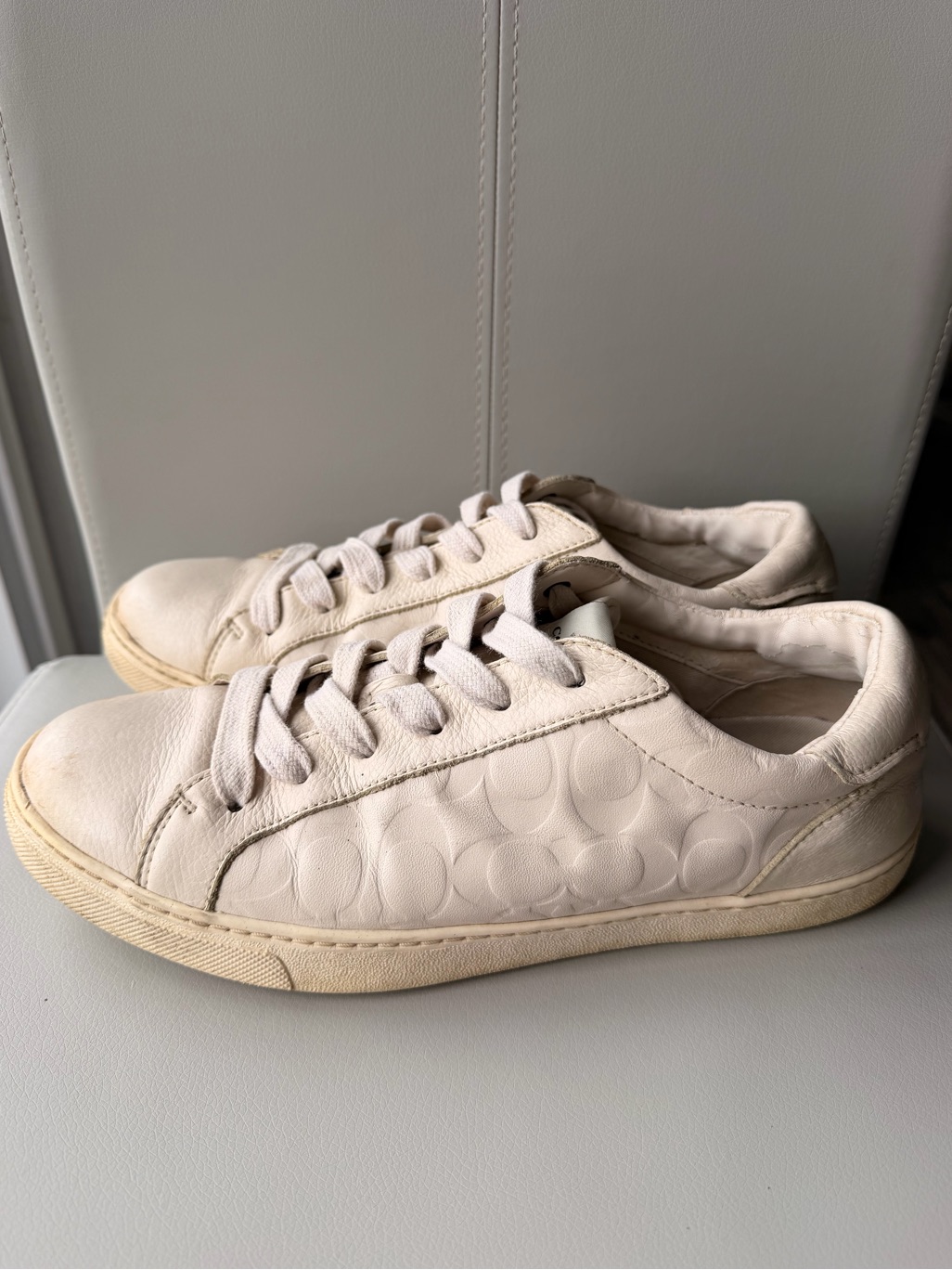 Coach Cream Leather Signature Low-Top Sneakers Men 9
